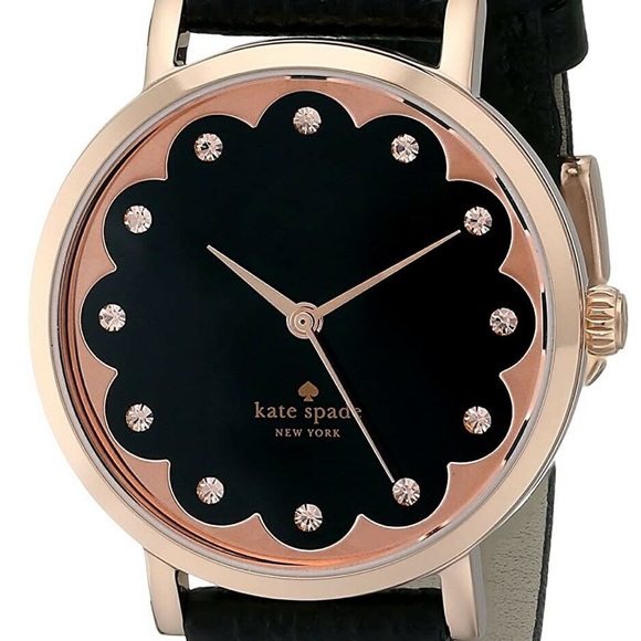 kate spade Accessories - Kate Spade Black & Rose Gold Scalloped Watch